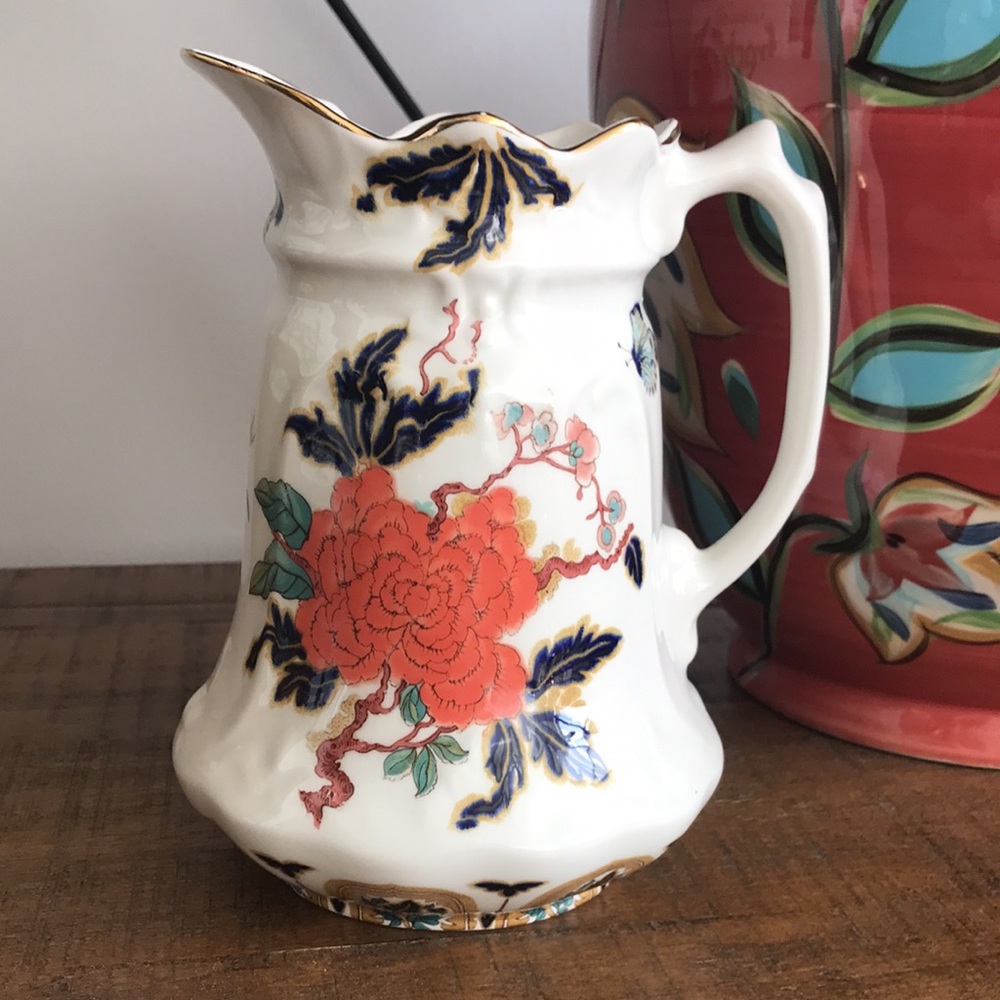 Vintage James Kent Old Foley “Eastern Glory” Pitcher Vase Scalloped Rim